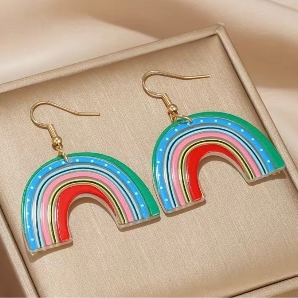 Acrylic Rainbow Earrings